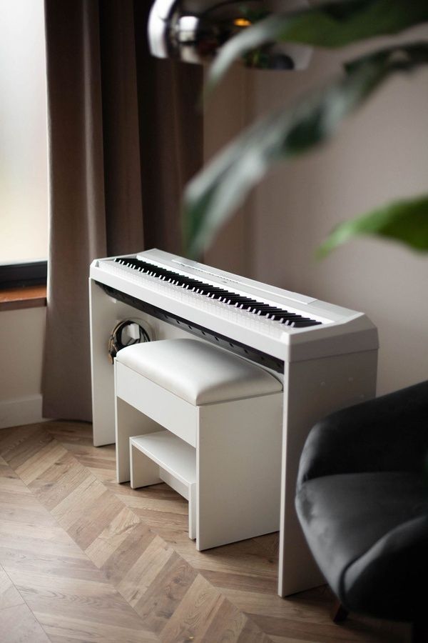 Yamaha P45 Piano Stand without Cover + Bench Set, Black
